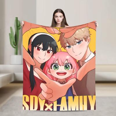 S-Spy X Family Anya Forger Flanelldecke Kuscheldecke für Wohnzimmer Reise Büro Street Trend Tagesdecke Sofabettbezug