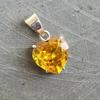 22 Ct Natural Yellow Sapphire Heart Shape Cut 925 Sterling Silver Gem Pendant