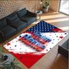 American Patriotic Theme Crystal Velvet Rug Personalized Custom Name Text Soft Floor Mat Home Decor