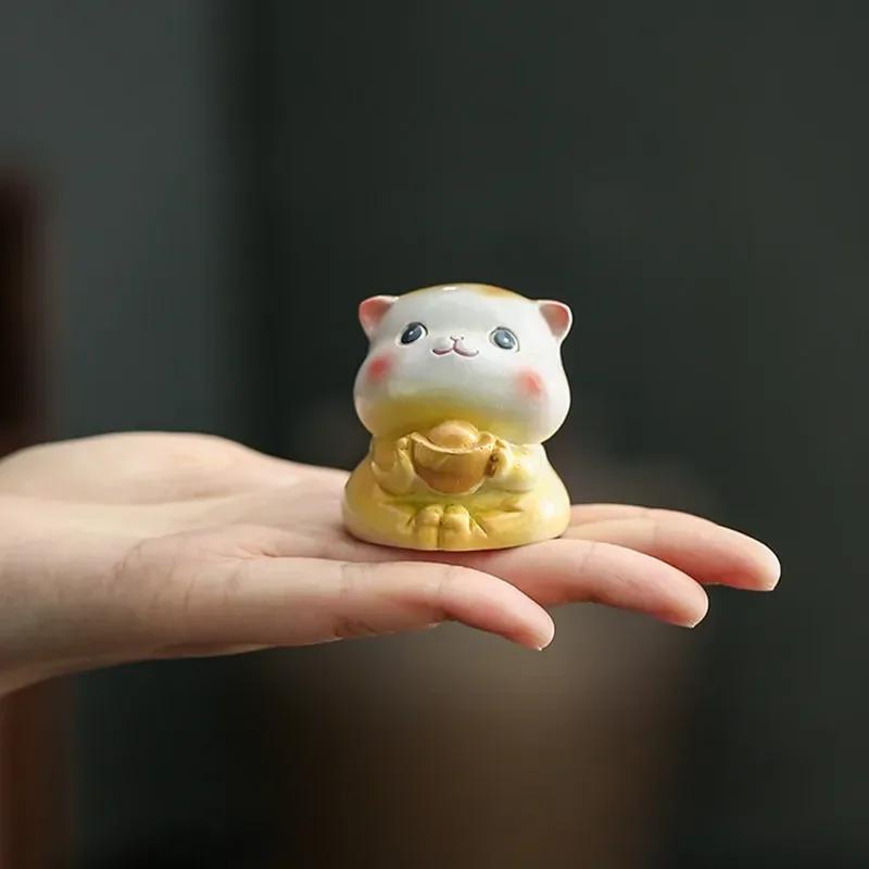 Creative Resin Color-changing Tea Pet Cute Rabbit Model Ornaments  Tea Figurine Animal Decoration Tea Set Decors Accessories