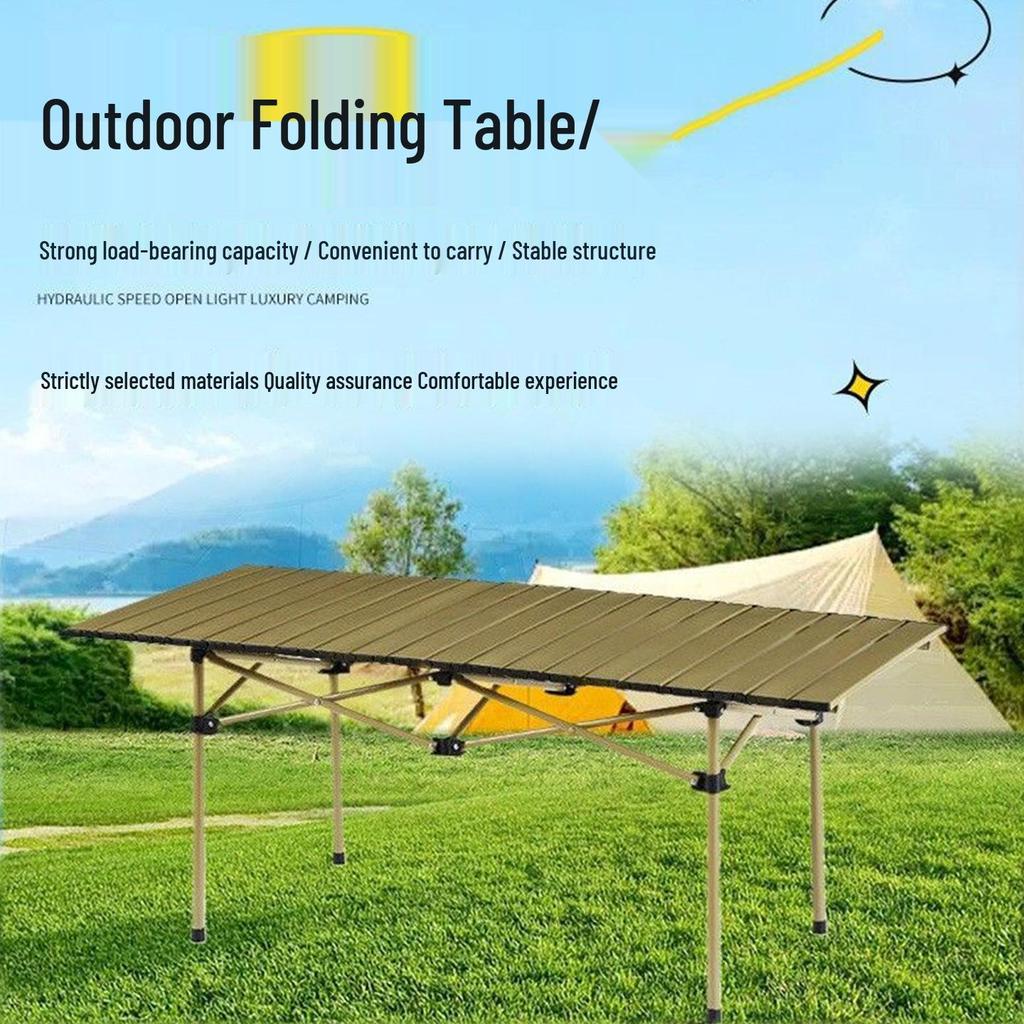 Durable Portable Metal Folding Camping Table for Outdoor, Night Market, Car-Mounted, and Barbecue Use