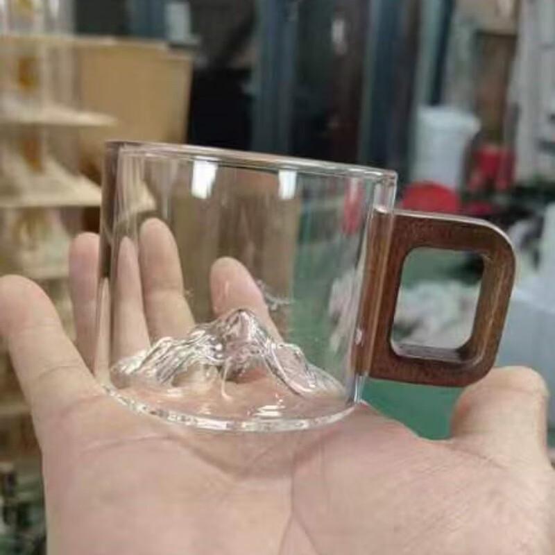 ZISIZ Wooden Handle Glass Kung Fu Tea Cups