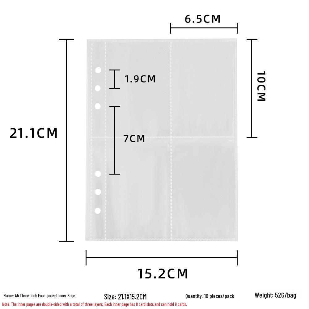 A5 Transparent Water Ripple Loose-Leaf Album for Star-Chase Cards and 3-Inch Polaroid Storage