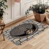 3D Visual Cat Manhole Cover Door Mat Anti‑Slip Absorbent Floor Mat For Entrance Hallway Indoor Home Decor