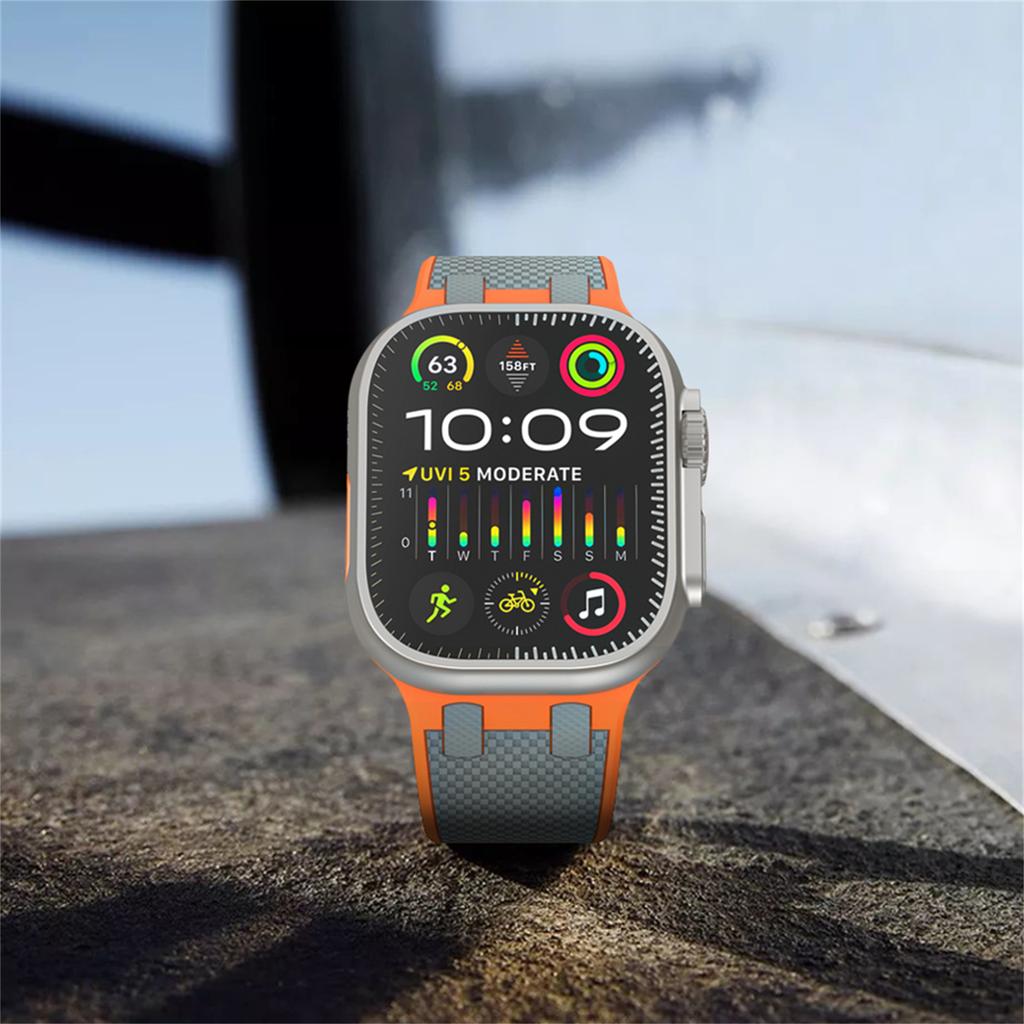 For Apple Watch 10 46mm/Ultra 2/Ultra 49mm/9 8 7 45mm/SE (2023) SE (2022) SE 6 5 4 44mm/3 2 1 42mm Silicone Watch Band