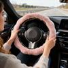 Plush Steering Wheel Cover Auto Interior Accessories Stuffed Steering Wheel Wrap For Drivers Men Women Sedans Trucks SUVs RVs