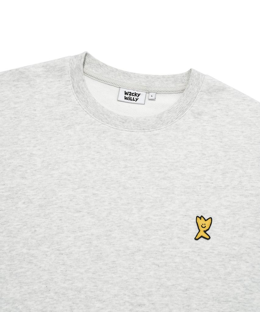 WACKY WILLY Signature Kiki Wappen Sweatshirt Light Gray