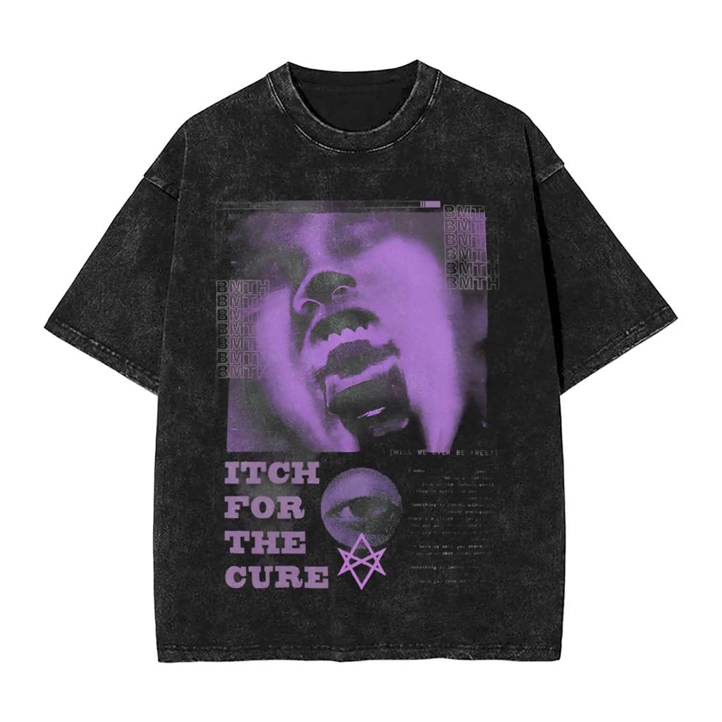 Short Sleeve Crew Neck Y2K Men's T-Shirt, New Tops & Tees, Men's T-Shirt, ROCK Band Bring Me The Horizon Fan T-Shirt