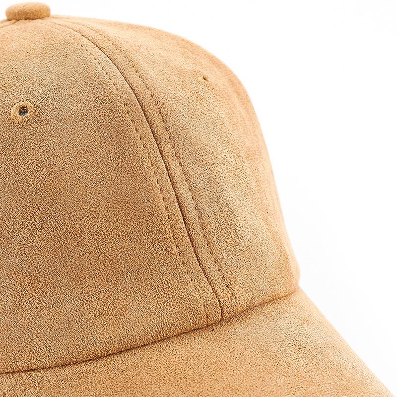 Unisex Suede Soft Top Baseball Cap – Versatile Solid Color Duckbill with Sunshade Curved Brim