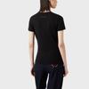 Emporio Armani SS23 Year Of The Rabbit Limited Edition Rabbit Embroidery Plain Knit Short Sleeve T-Shirt Women T-Shirt Black 3R2T8G-2J07Z-0999