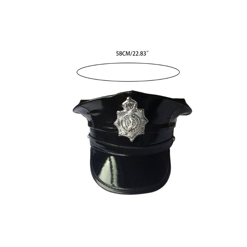 Chapeau de policier pour déguisement d'uniforme, chapeau de gavroche pour femme, accessoire de déguisement pour Halloween.