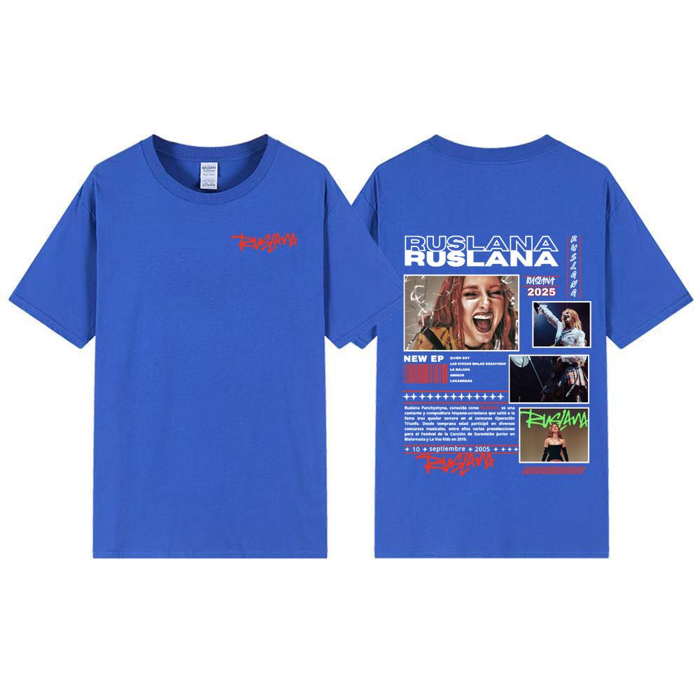 Singer Ruslana Album Tour 2025 Merch T Shirts Men Women's Clothing Fashion Aesthetic Gothic T-shirt Hip Hop Casual Cotton TShirt