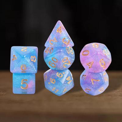 7 Pieces Acrylic Polyhedral Family Table Game for Gathering Board Cafe