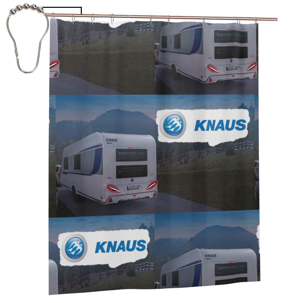 Helenal Knaus Caravan Shower Curtain Bathroom Polyester Waterproof Bath Curtains With Hooks