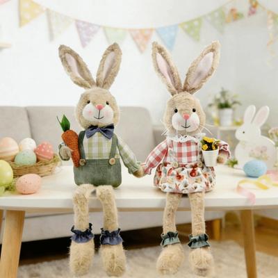 Rustic Style Bunny Plush Cute Soft Easter Decoration Items Easter Bunny Decor  Spring Home