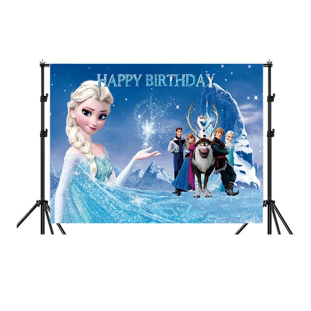 Frozen Background Decoration Banner For Festive Events With Cartoon Design For Party Decor