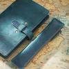AIGUONIU Genuine Vintage Crazy Horse Leather Zipper Pen Pouch Retro Style Creative School Stationery Pencil Bag