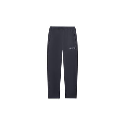 Li Ning Sports Lifestyle Series Logo Patch Fleece Warm Straight Leg Knit Sports Pants Men Bottoms Black Pine-Grey AKLT601-2