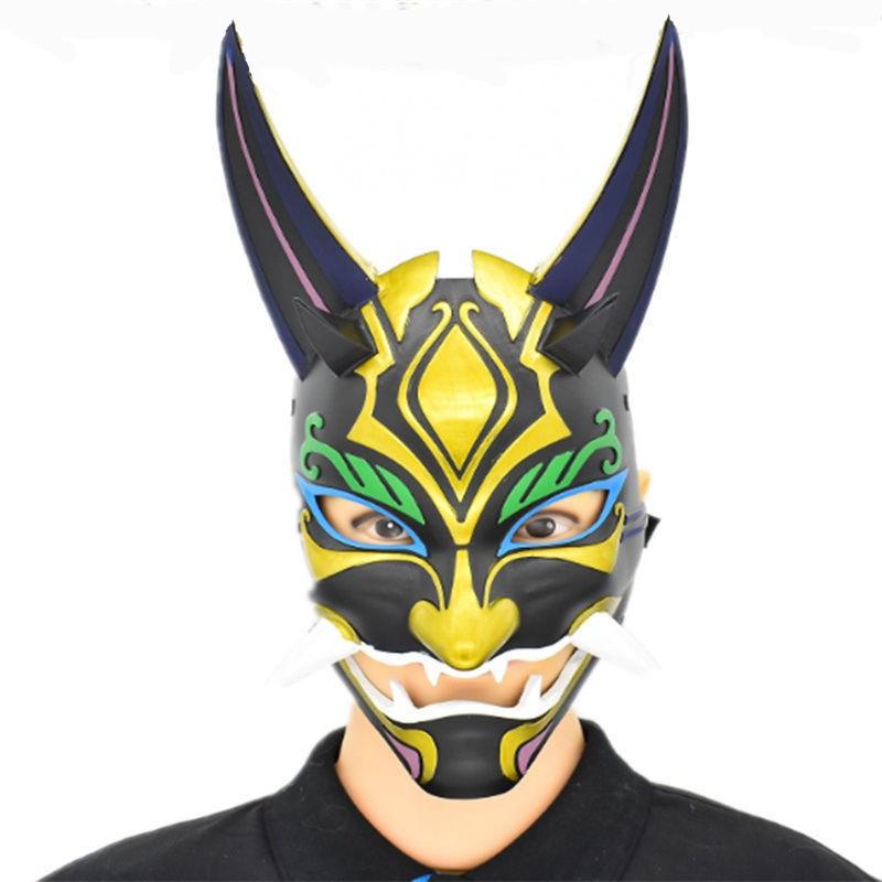 

Маска Сяо Геншин Импакт Элегантная и Детализированная Латексная Маска Персонажа для Всех Случаев