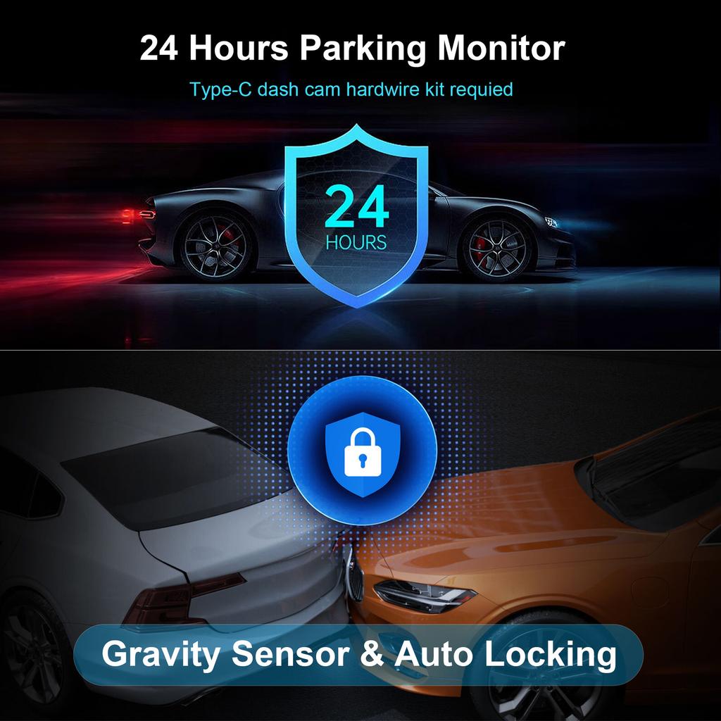 2K 4,0-Zoll Hochauflösender Fahrrekorder WIFI Drahtlose Handy-Verbindung Auto Dual-Objektiv Dual-Aufnahme