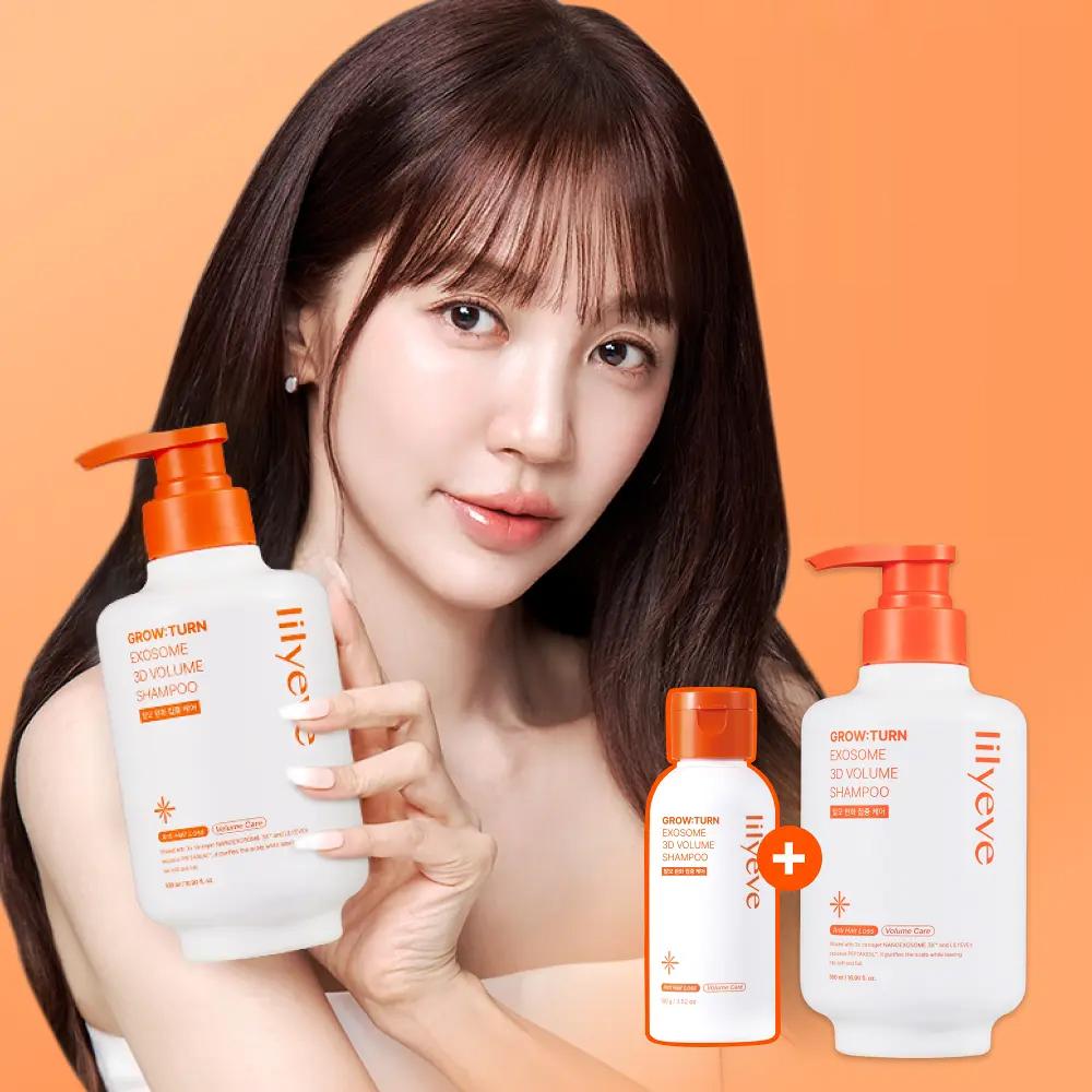 lilyeve Growturn 3D Volume Shampoo Set 500ml + 100ml – Volumizing Scalp Care Shampoo for Fine Hair