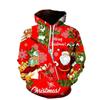 Unisex Jultomte 3D-print Huvtröja - Höst/Vinter Casual Varm Pullover