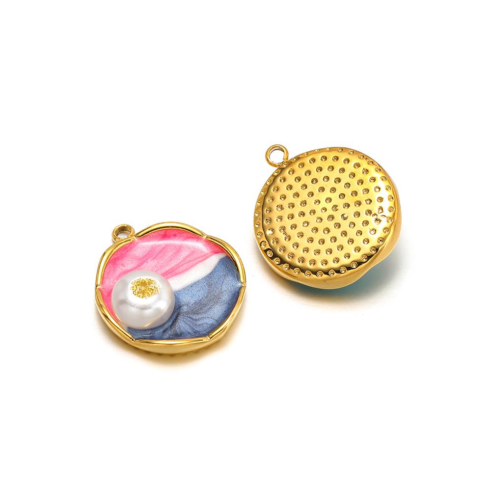 3Pcs Monet Garden Classical Charms Gold Stainless Steel Painted Flower Jewelry for DIY Necklace Pendant Bracelet Earrings Making