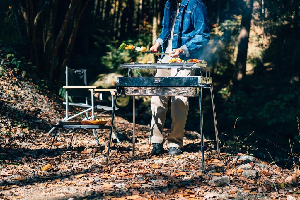 Onoe Seisakusho Evolve BBQ Stove 65HL Unit M Height Adjustable 29 X Bonfire Stand Grill BBQ Stove Camping (ONOE) - EV-65HL [1 (mesh 61cm) Equipment]