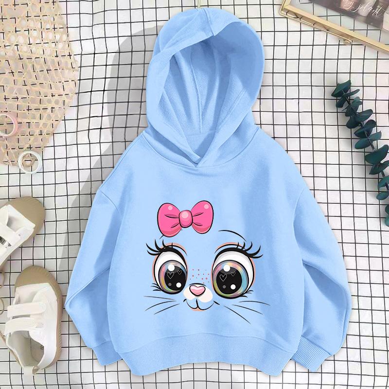 Girls' Shoulder Sweater Hooded Long-sleeved Loose Sweatshirt Casual Comfortable Hoodies Sweatshirts Girls