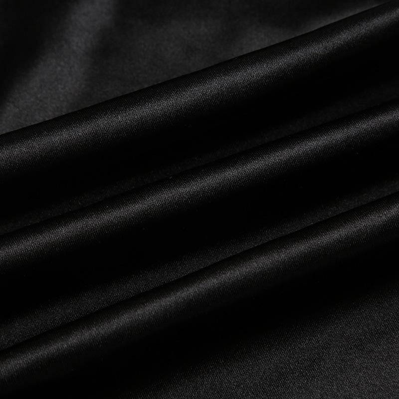 Pantalones acampanados de satén de tiro bajo casuales hipster de diseñador para mujer con múltiples bolsillos