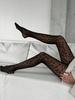 Black Leopard Print Sheer Tights High Waist Sexy Y2K Street Punk Daily Pantyhose Spring Summer Autumn