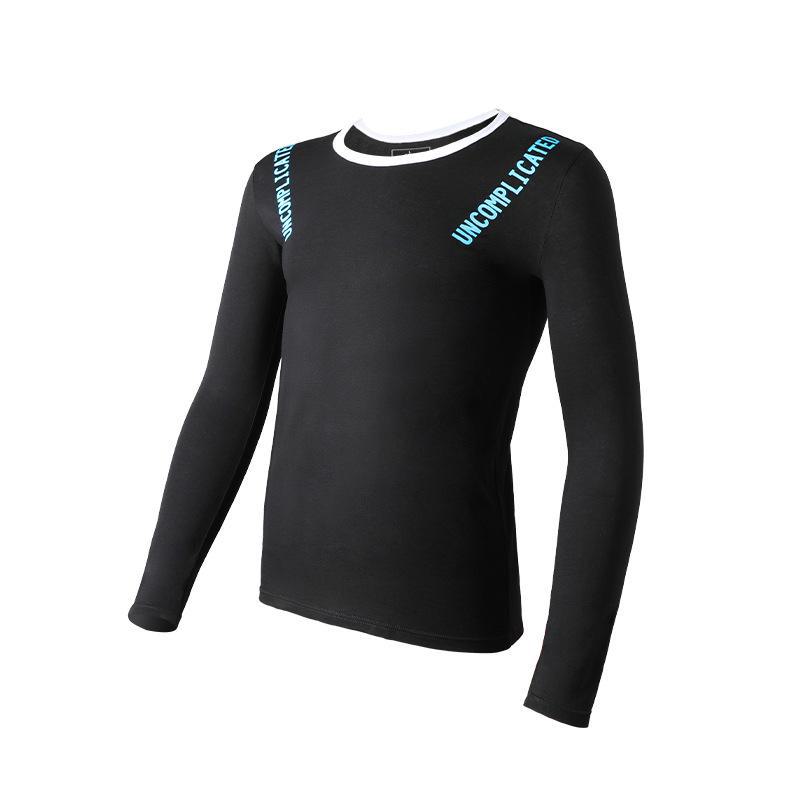 Men's Lightweight Cotton Round Neck Top - Comfortable, Breathable, Solid Color Basic Underwear for Autumn.