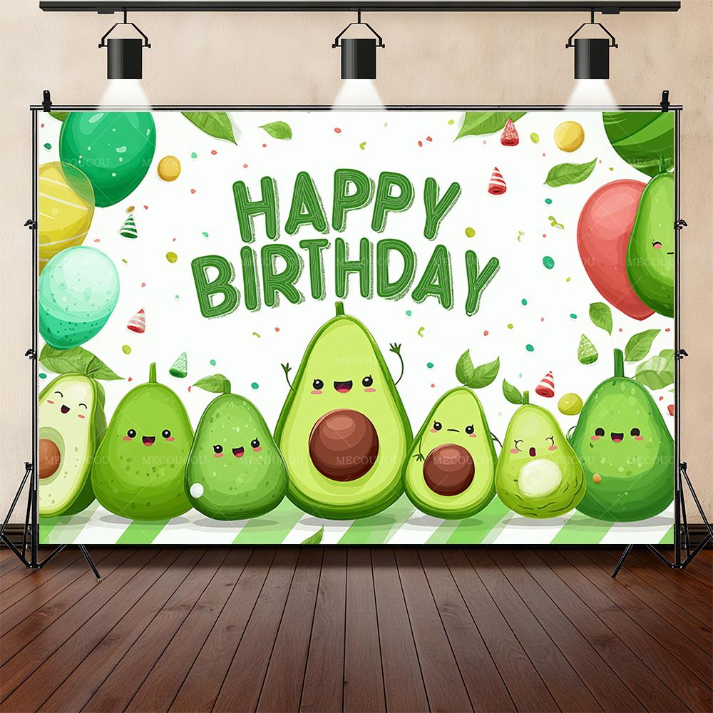 Fruit green avocado theme background children's birthday party decoration baby shower arrangement background studio photography