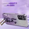 For Samsung Galaxy S24+ Case Pull-out Kickstand Electroplating PC+TPU Anti-scratch Phone Cover