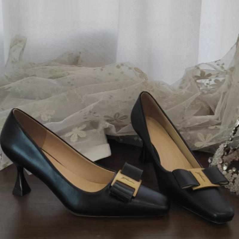 

Очарование обувной фабрики Xinhao продолжается~ Женские туфли-стилеты на высоком каблуке с квадратным носком и бантом из микрофибры, сексуальные свадебные туфли-стилеты 34 чёрный