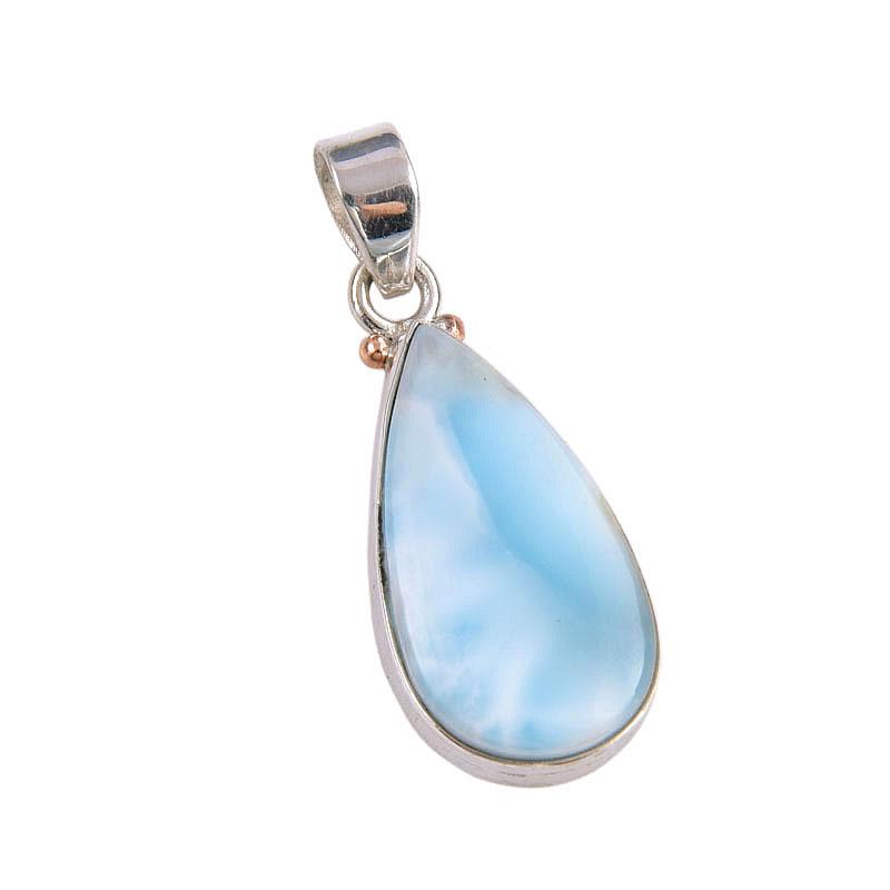 Natural Republic Larimar Gemstone 925 Solid Sterling Silver Pendant 1.25'' P8k23