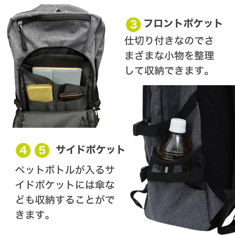 LOGOS Logo Spark Backpack, Large Capacity 30L, Herringbone Pattern, 78-03 (Black)