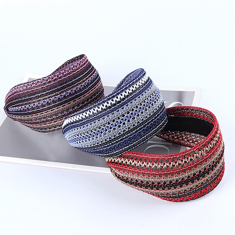 1 Stück Haarband Retro Haarband Breit Rutschfest Elastisch Damen Stirnband Böhmisch
