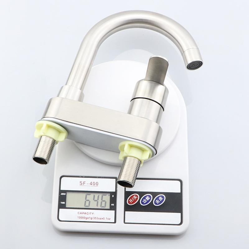 304 Stainless Steel Brushed Bath Basin Faucet Sink Mixer Taps Vanity Hot and Cold Water Mixer Bathroom Faucets