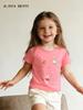 2026 Summer Girls' Cartoon Print Short-Sleeve T-shirt - European & American Round Neck Toddler Top