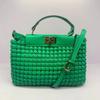 Sacs Tote à Main Métal Verrouillage Design Mode Cuir Souple Couleur Unie Style Tressé Évidé Sacs Kelly Pour Femmes