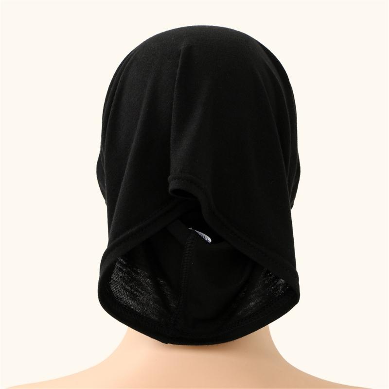 Elegant Lace Trim Hijab Cap Easy To Wear Stretchy Turban Hat For Islamic Women Formal Casual Religious Event Gathering