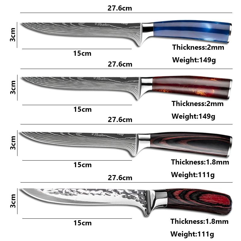 Ausbeinmesser aus Edelstahl, Damaskus-Muster, Küchenmesser, Fleisch- und Obstschneider, Koch- und Kochutensilien