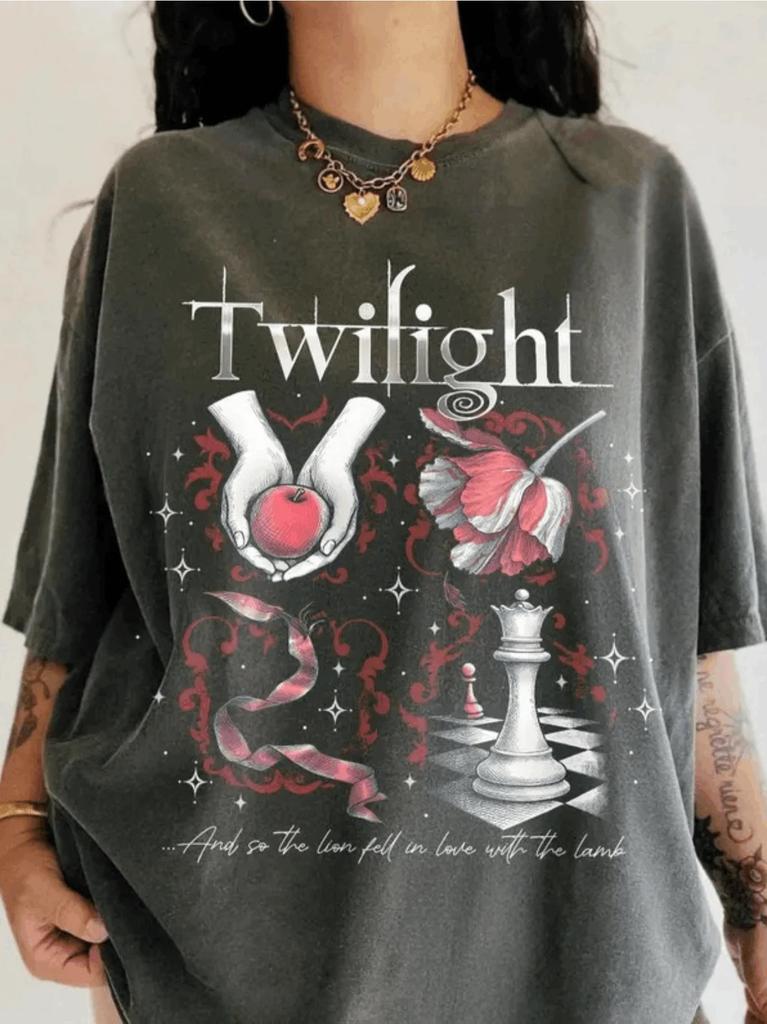 2026 Twilight Inspired Shirt Book Cover Aesthetic TShirt Twilight Saga Fan Gift Vampires Wolves Romance Unisex Shirt