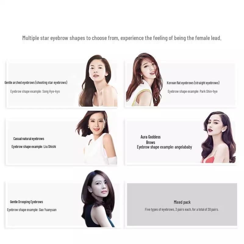 Free Shipping: Beginner Eyebrow Stencil Set with One-Piece Stickers