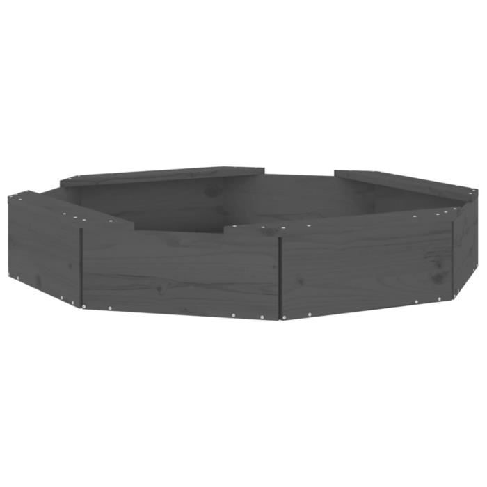 Bac à sable - VIDAXL - Octogone - Bois de pin massif - 111 x 111 x 20 cm - Pour enfants 2-8 ans
