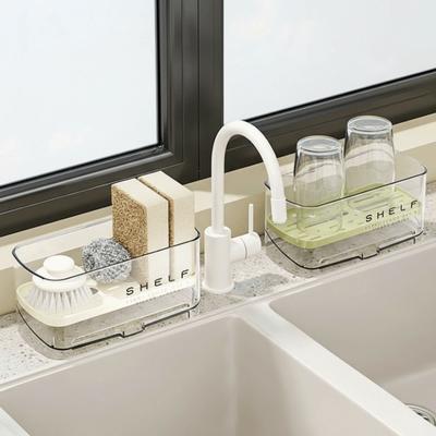With Drain Plate Faucet Storage Rack Space Saving Kitchen Sink Rack  Kitchen Supplies