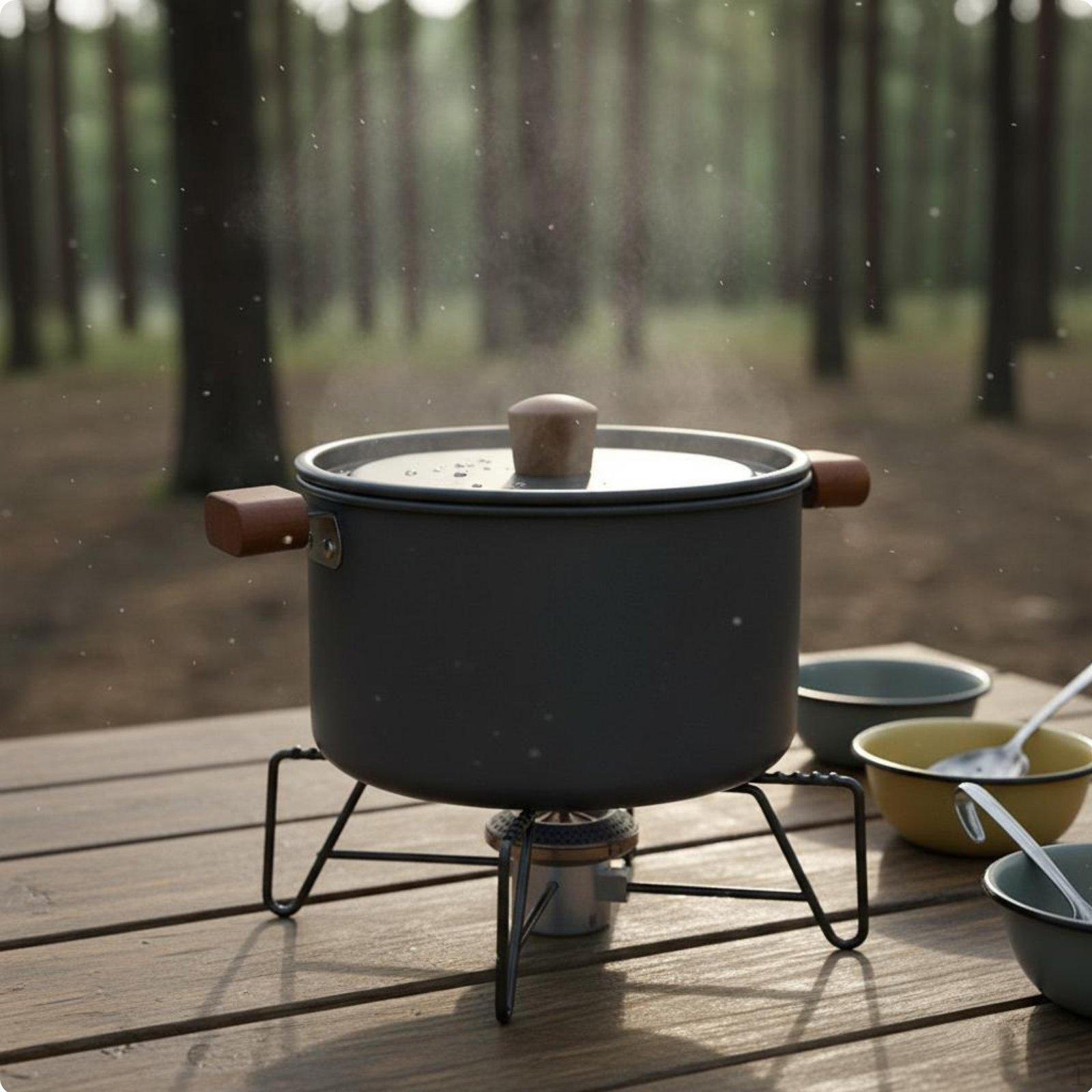 Outdoor Cooking Pot Large Capacity Camping Lightweight Portable Stockpot for Campers, 28L Hotpot Flat Lid
