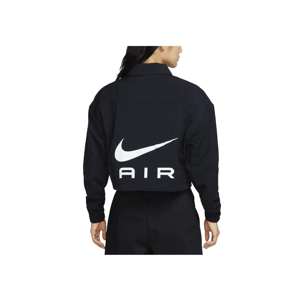 Nike Solid Color Square Neck Long Sleeve Jacket Women Jackets Black FB8078-010
