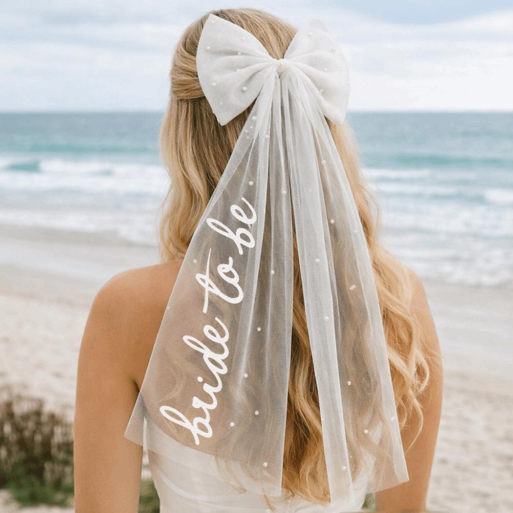 Flower Bridal Veil Pearl Wedding Gauze Sweet Marry Veil  Bride Accessories